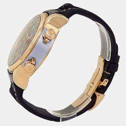 Pre Owned ساعة يد رجالية Jaeger-LeCoultre ماستر كومبريسور Q1772470 أوتوماتيكية ذهب وردي عيار 18 أسود 46 مم