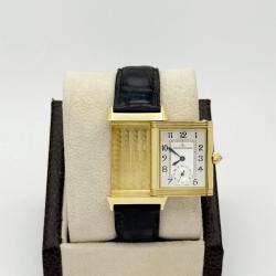 Pre Owned Jaeger-LeCoultre Reverso Duetto Classique 256.1.75 Manual Mother of Pearl Diamond 18K Gold Women's Wristwatch 23 mm