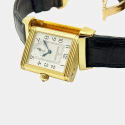 Pre Owned Jaeger-LeCoultre Reverso Duetto Classique 256.1.75 Manual Mother of Pearl Diamond 18K Gold Women's Wristwatch 23 mm