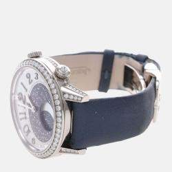 Pre Owned Jaeger-LeCoultre Rendez-Vous Moon Q3533490 Automatic White Diamonds 18K White Gold Women's Wristwatch 39mm