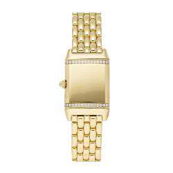 Jaeger LeCoultre Silver Diamonds 18K Yellow Gold Reverso Florale Q2651402 Women's Wristwatch 33 x 21 MM