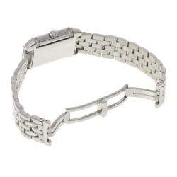 Jaeger LeCoultre Silver Diamond Stainless Steel Reverso 265.8.08 Quartz Women's Wristwatch 21 mm