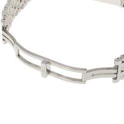 Jaeger LeCoultre Silver Diamond Stainless Steel Reverso 265.8.08 Quartz Women's Wristwatch 21 mm