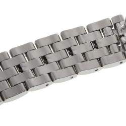 Jaeger LeCoultre Silver Diamond Stainless Steel Reverso 265.8.08 Quartz Women's Wristwatch 21 mm