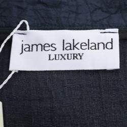 Pre Owned James Lakeland Navy Blue Jacquard Button Waffle Mini Dress XXL