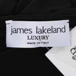 Pre Owned James Lakeland Luxury Black Stretch Crepe Sequin Embellished Cardigan Set XXL