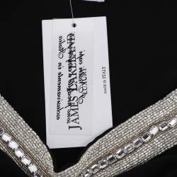Pre Owned James Lakeland Black Jersey Embellished Cardigan XL