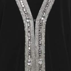 Pre Owned James Lakeland Black Jersey Embellished Cardigan XL