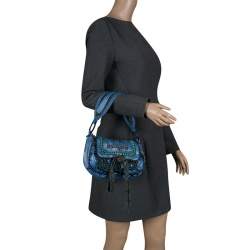 مملوكة مسبقًا Jamin Puech Blue Leather Bead Embellished Shoulder Bag