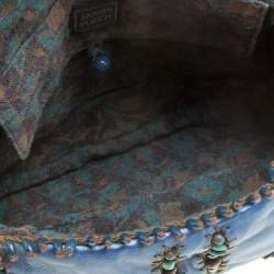 مملوكة مسبقًا Jamin Puech Blue Leather Bead Embellished Shoulder Bag