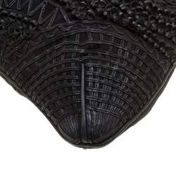 Jamin Puech Black Leather and Canvas Shoulder Bag 