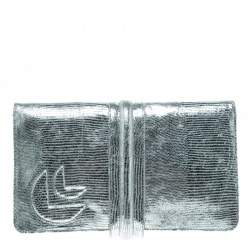 Jamin Puech Silver Leather Clutch