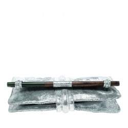 Jamin Puech Silver Leather Clutch