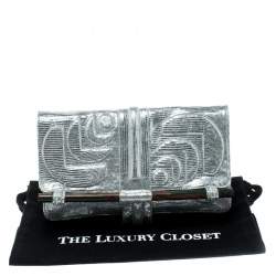 Jamin Puech Silver Leather Clutch