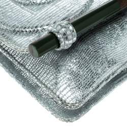 Jamin Puech Silver Leather Clutch