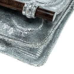 Jamin Puech Silver Leather Clutch