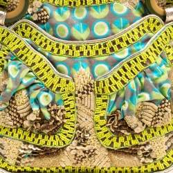 Jamin Puech Multicolor Leather and Fabric Embellished Shoulder Bag