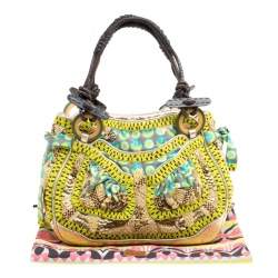 Jamin Puech Multicolor Leather and Fabric Embellished Shoulder Bag