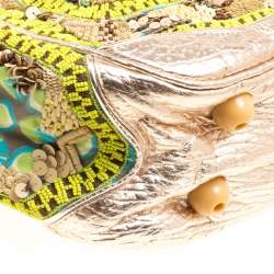Jamin Puech Multicolor Leather and Fabric Embellished Shoulder Bag