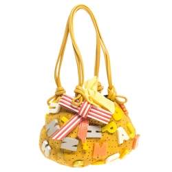 Jamin Puech Yellow Leather Embellished Alphabet Bag
