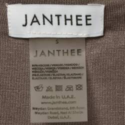 Janthee Brown Jersey Ruched Sleeveless Top S