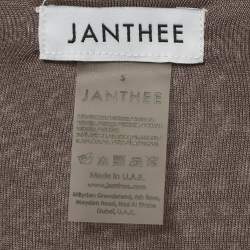 Pre Owned Janthee Brown Jersey Ruched Maxi Skirt S