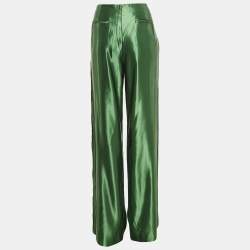 Jason Wu Green Satin Silk Wide Leg Pants L