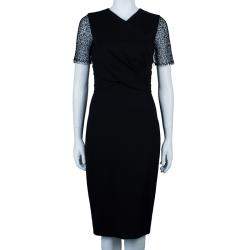 Pre Owned Jason Wu Black Lace-Detail Dress M