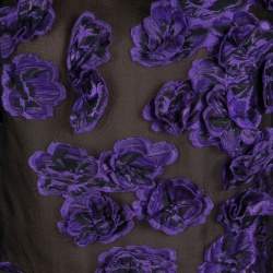 Jason Wu Purple Floral Applique and Jacquard High Low Gown M