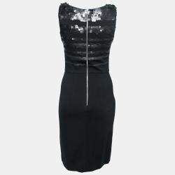 Jason Wu Black Jersey Sequin Embellished Sleeveless Sheath Dress S