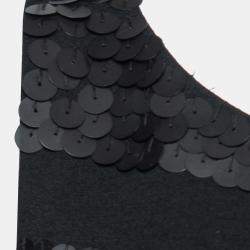 Jason Wu Black Jersey Sequin Embellished Sleeveless Sheath Dress S