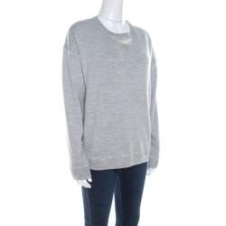 Jason Wu Grey Wool and Silk Oversized Sweatshirt XS 