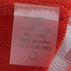 Jason Wu Red Merino Wool Sheer Stripe Detail Sweater S