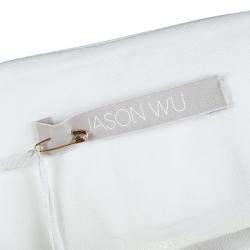 Pre Owned بنطلون جيسون وو قطن تويل أبيض بقصة مستقيمة S