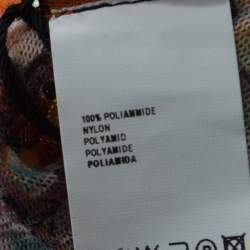 Jean Paul Gaultier Soleil Multicolor Printed Nylon Mesh Ruched Top L