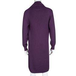 Pre Owned Jean Paul Gaultier Maille Femme Purple Turtle Neck Long Sleeve Sweater Dress M