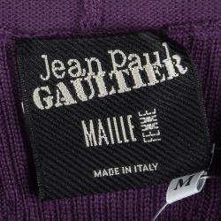 Pre Owned Jean Paul Gaultier Maille Femme Purple Turtle Neck Long Sleeve Sweater Dress M