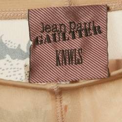 Pre Owned Jean Paul Gaultier X KNWLS Beige Trompe-l'oeil Tattoo Print Jersey Leggings S