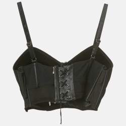 Pre Owned Jean Paul Gaultier X Lotta Volkova Black Satin Bra Top M