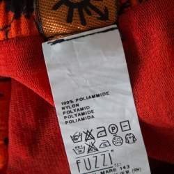 Pre Owned Jean Paul Gaultier Soleil Orange Floral Print Mesh Tiered Maxi Skirt M