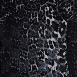 Pre Owned Jean Paul Gaultier Soleil Monochrome Leopard Patterned Jacquard Halter Dress S