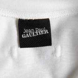Jean Paul Gaultier White Printed Cotton Short Sleeve Crewneck T-Shirt L