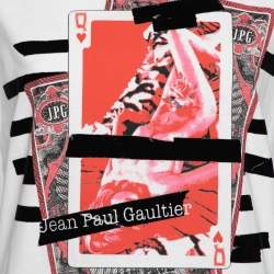 Jean Paul Gaultier White Printed Cotton Short Sleeve Crewneck T-Shirt L