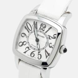 مملوكة مسبقًا JeanRichard TV Screen Ref. 26113 Silver Dial Stainless Steel Alligator Leather Women's Wristwatch 32 mm