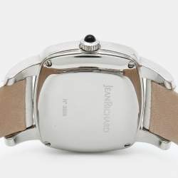 مملوكة مسبقًا JeanRichard TV Screen Ref. 26113 Silver Dial Stainless Steel Alligator Leather Women's Wristwatch 32 mm