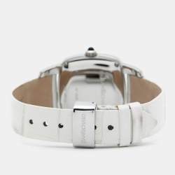 مملوكة مسبقًا JeanRichard TV Screen Ref. 26113 Silver Dial Stainless Steel Alligator Leather Women's Wristwatch 32 mm