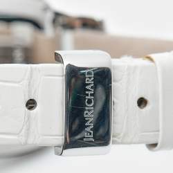 مملوكة مسبقًا JeanRichard TV Screen Ref. 26113 Silver Dial Stainless Steel Alligator Leather Women's Wristwatch 32 mm