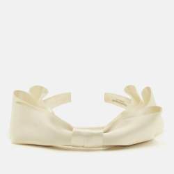 مملوكة مسبقًا Jennifer behr Cream Katya Silk Satin Bow Headband