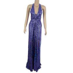 Jenny Packham Blue Embellished Gown M