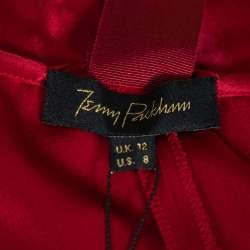 Jenny Packham Burgundy Satin Trail Detail Wrap Gown M
